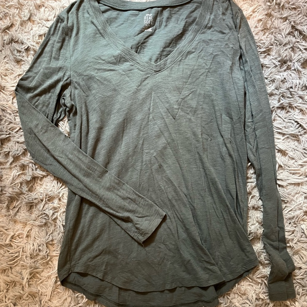 Aerie Green Long Sleeve Top